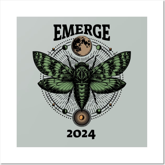 Emerge 2024-Celestial Cicada Wall Art by SunGraphicsLab